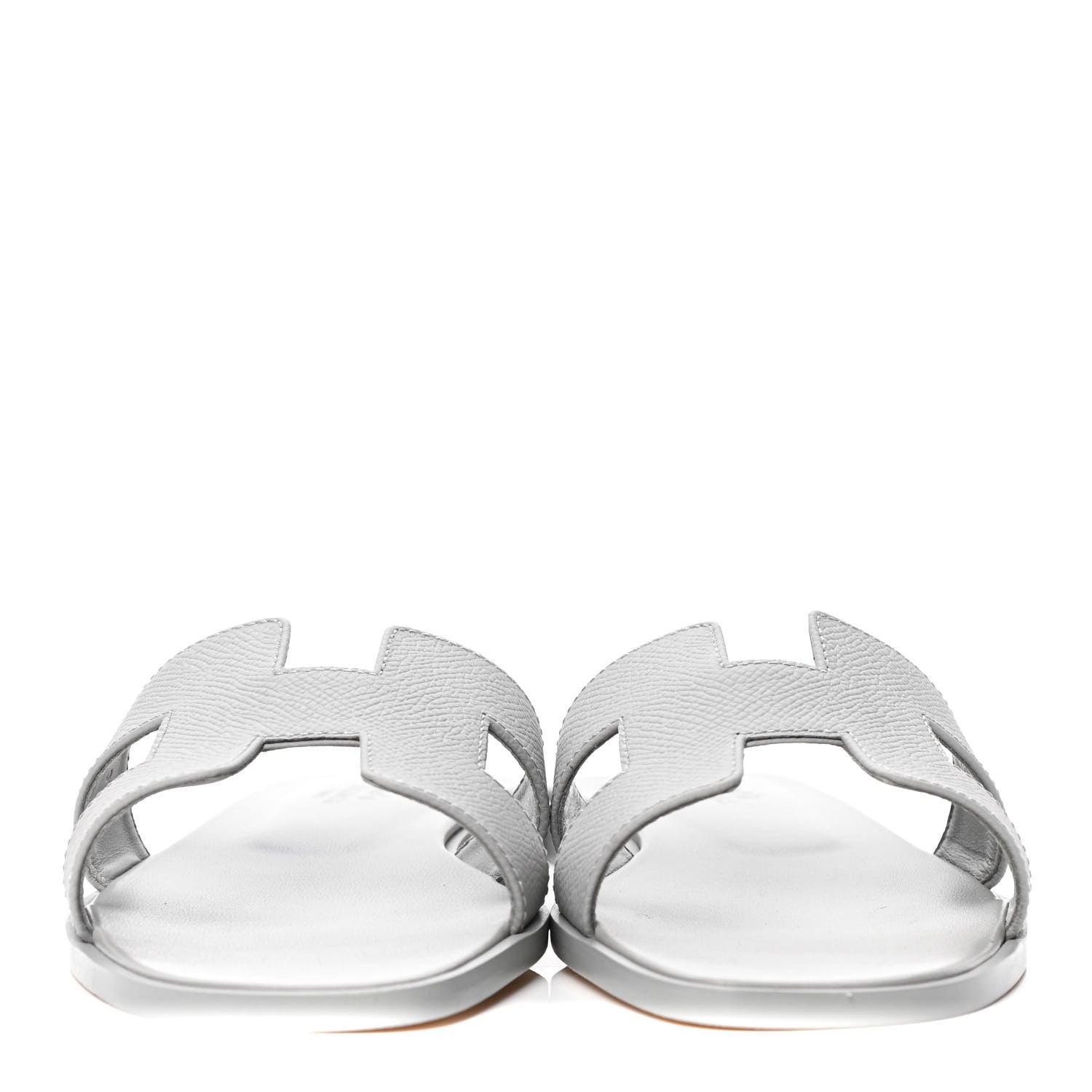 Hermes Epsom Oran Sandals 37 Bleu Glacier 2 of 4