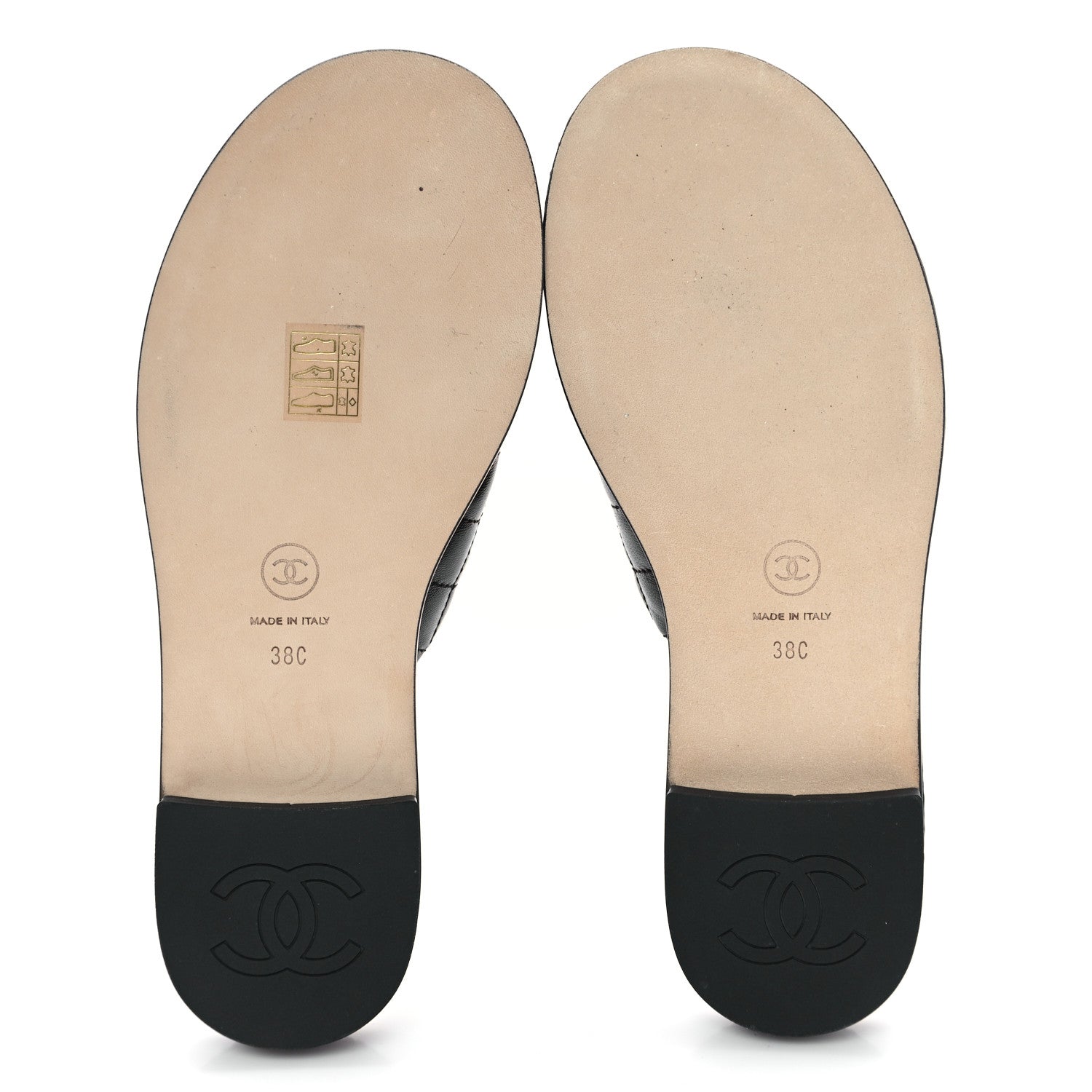 Chanel Lambskin Quilted Chain CC Sandals 38 Black 6 of 10