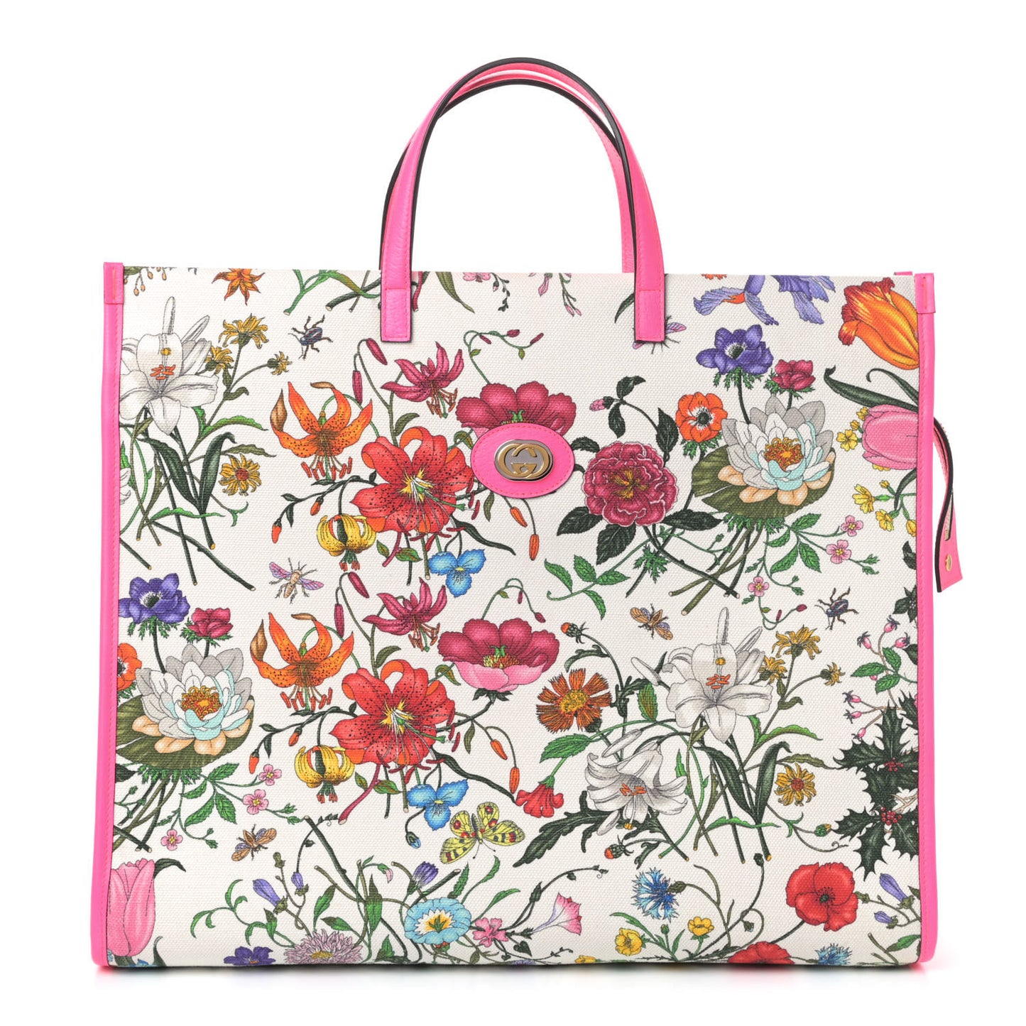 Canvas Large Flora Tote Pink Multicolor Fuchsia