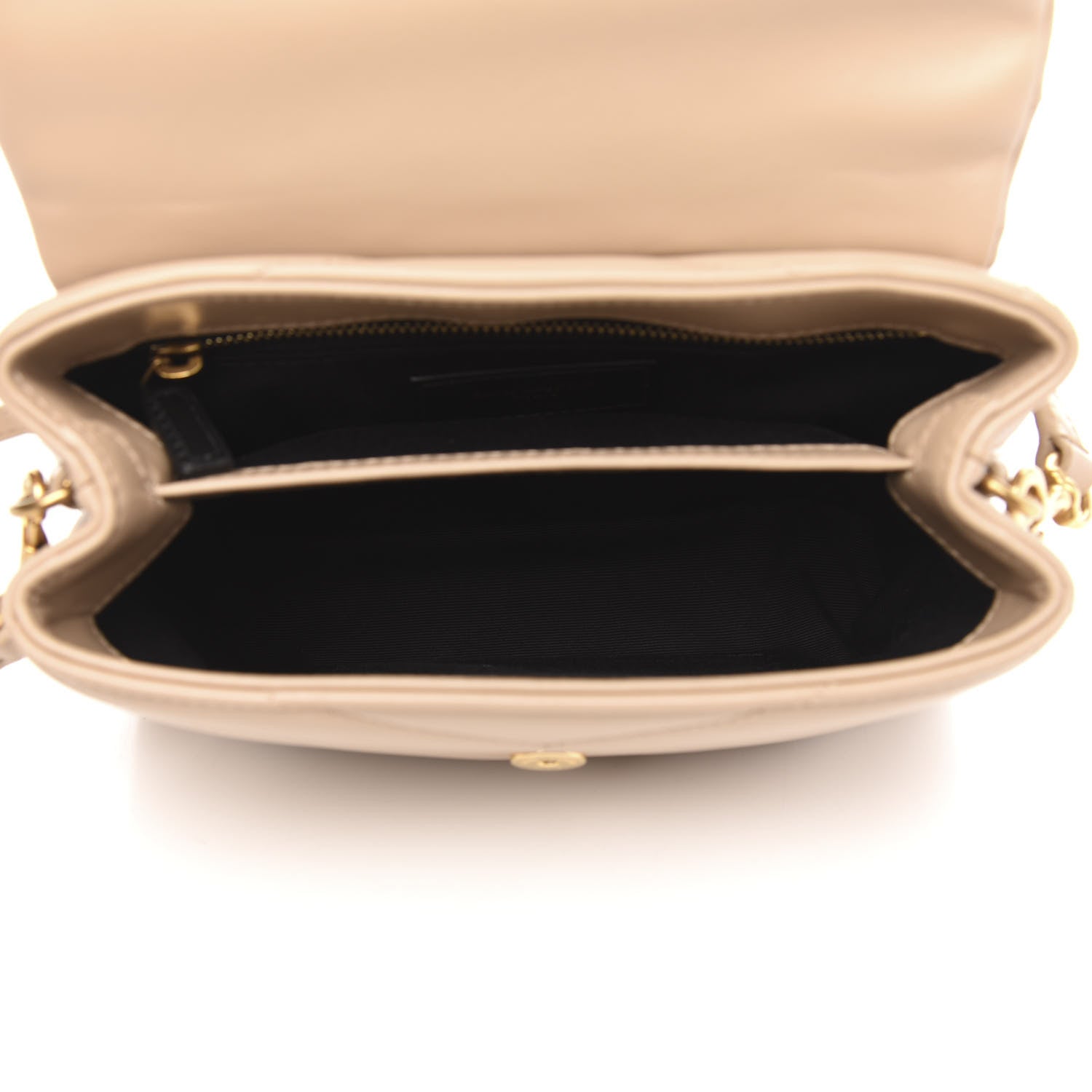 Saint Laurent Calfskin Y Quilted Monogram Toy Loulou Crossbody Bag Dark Beige 5 of 8