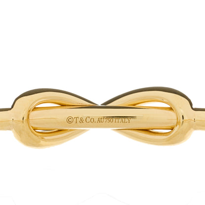 Tiffany 18K Yellow Gold Diamond Infinity Cuff Bracelet 3 of 4