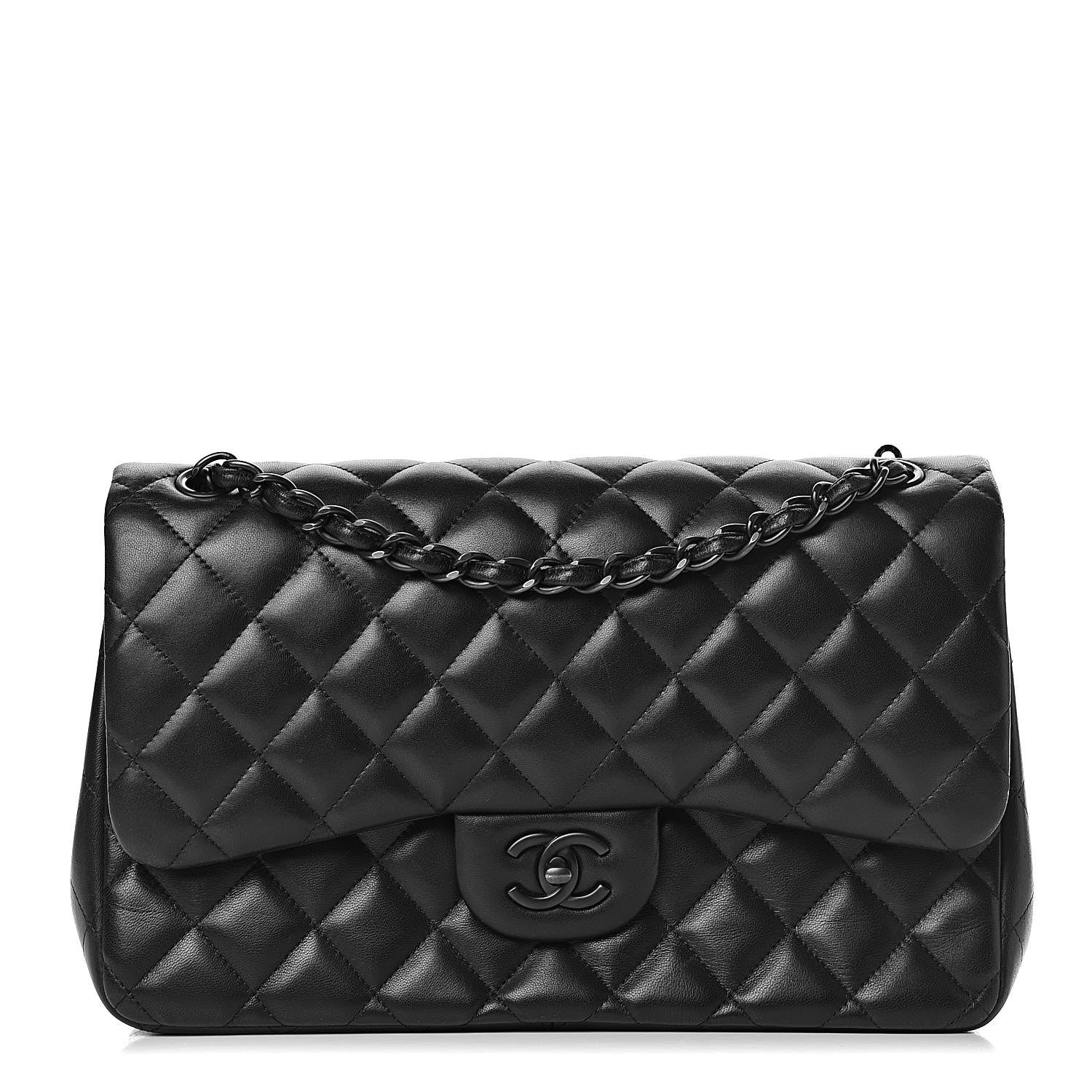 Chanel Lambskin Quilted Jumbo Double Flap So Black 1 of 26