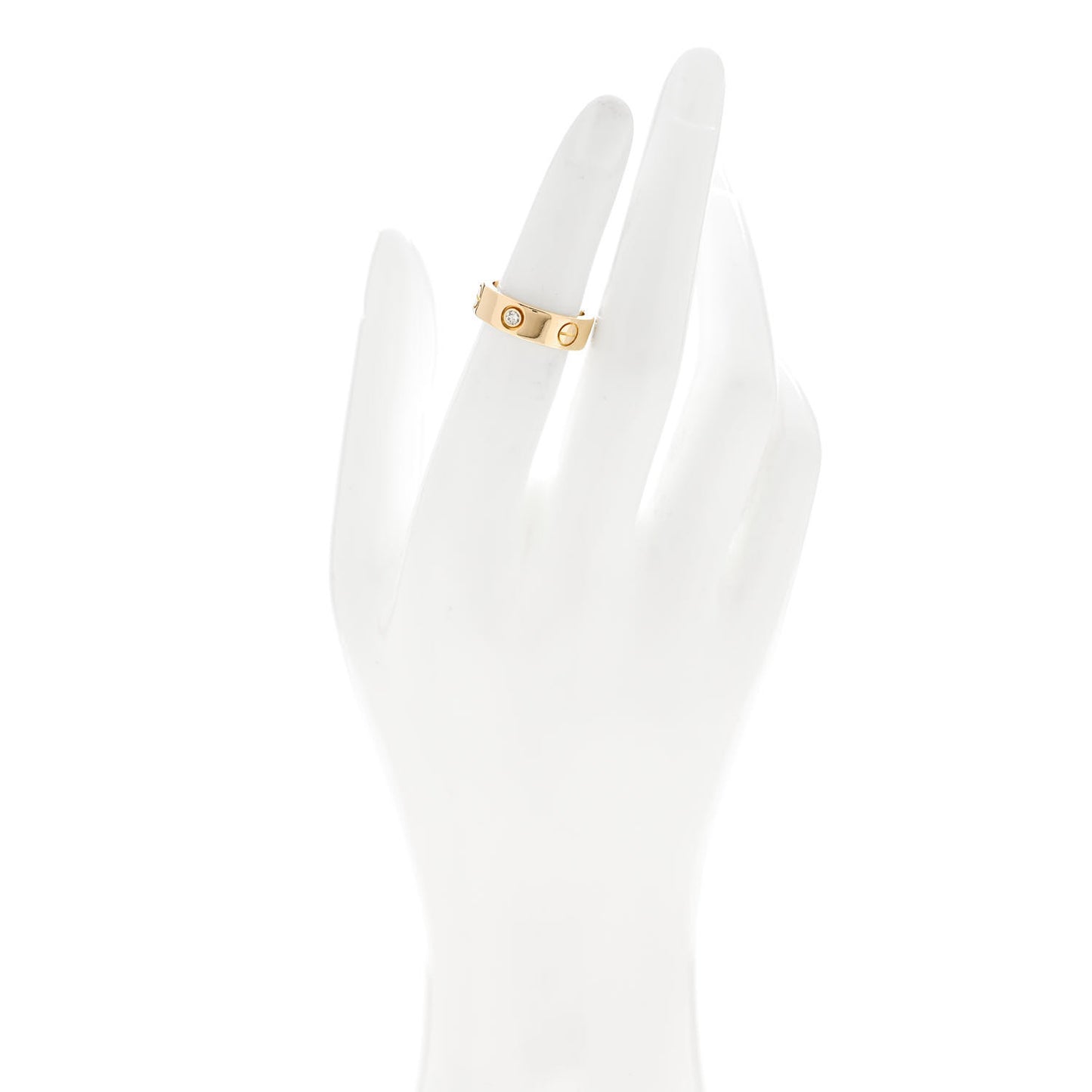 18K Yellow Gold 3 Diamond 5.5mm LOVE Ring 49 5