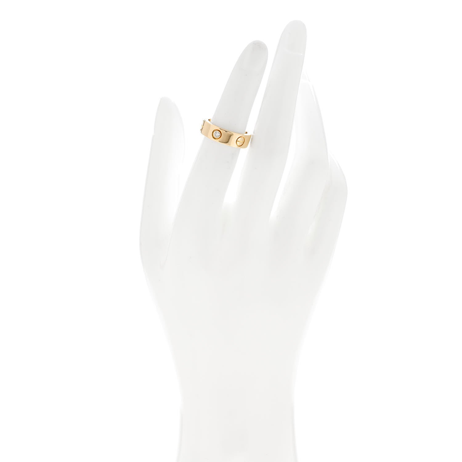 Cartier 18K Yellow Gold 3 Diamond 5.5mm LOVE Ring 49 5 2 of 6