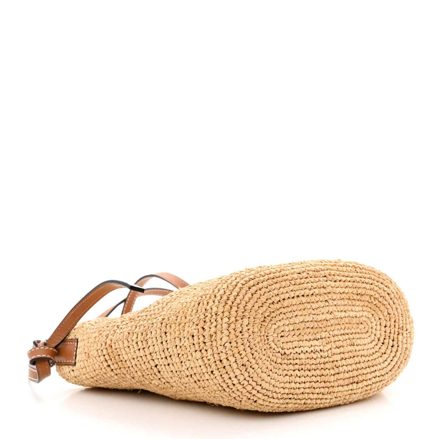 Calfskin Raffia Paulas Ibiza Pochette Bag Natural Tan