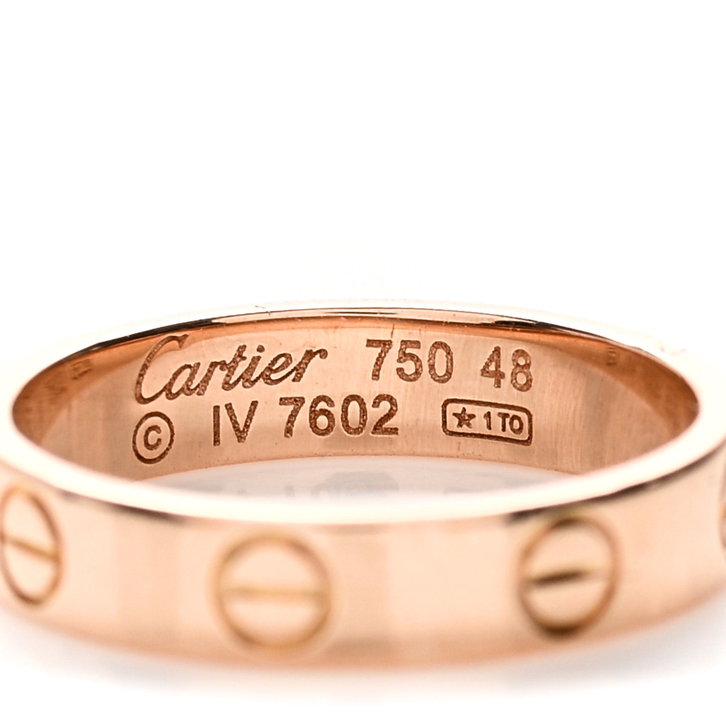 18K Pink Gold 3.5mm LOVE Wedding Band Ring 48 4.5
