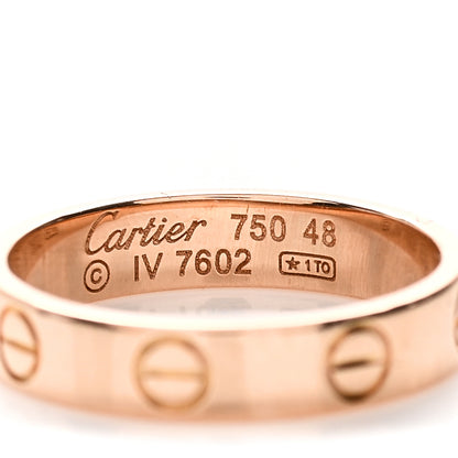 Cartier 18K Pink Gold 3.5mm LOVE Wedding Band Ring 48 4.5 4 of 4
