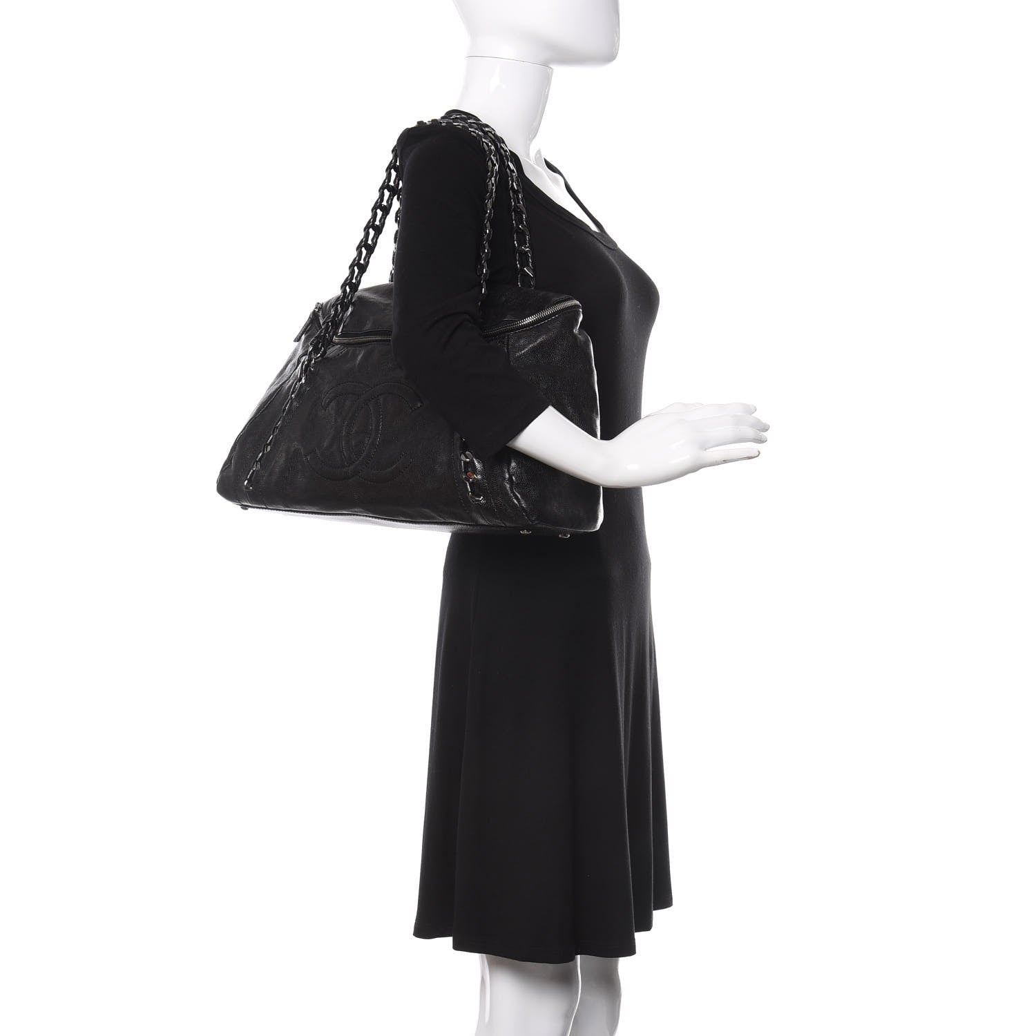 Chanel Glazed Caviar Modern Chain Tote Black 2 of 13