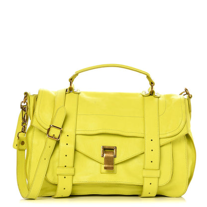 Proenza Schouler Lambskin Medium PS1 Satchel Citron 1 of 10