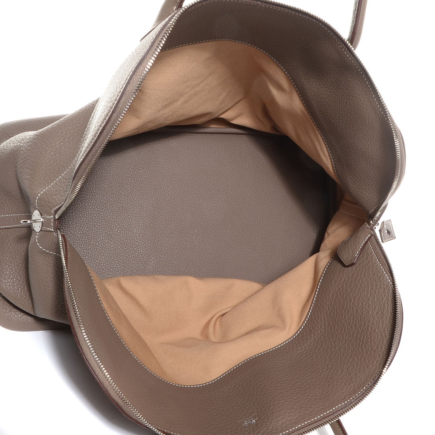 Hermes Taurillon Clemence Sac De Voyage Bolide 47 Etoupe 10 of 17