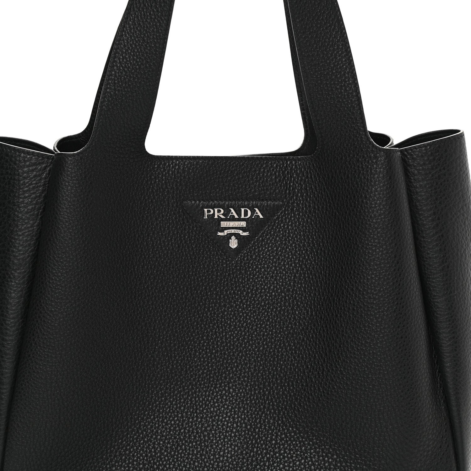 Prada Vitello Daino Soft Large Dynamique Tote Black 8 of 17