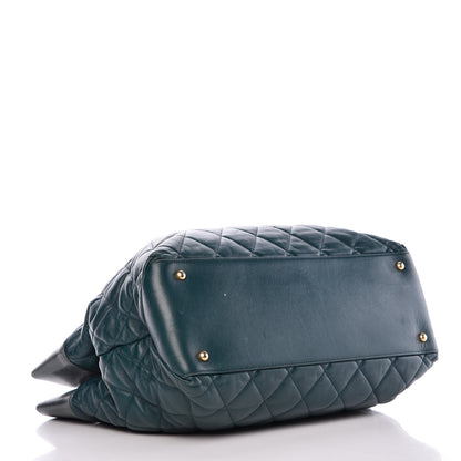 Chanel Calfskin Quilted Large Soft Elegance Tote Green 4 of 12