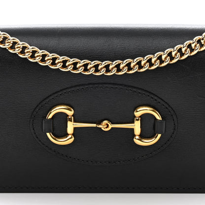 Gucci Boarded Plutone Calfskin Horsebit 1955 Wallet On Chain Black 8 of 16