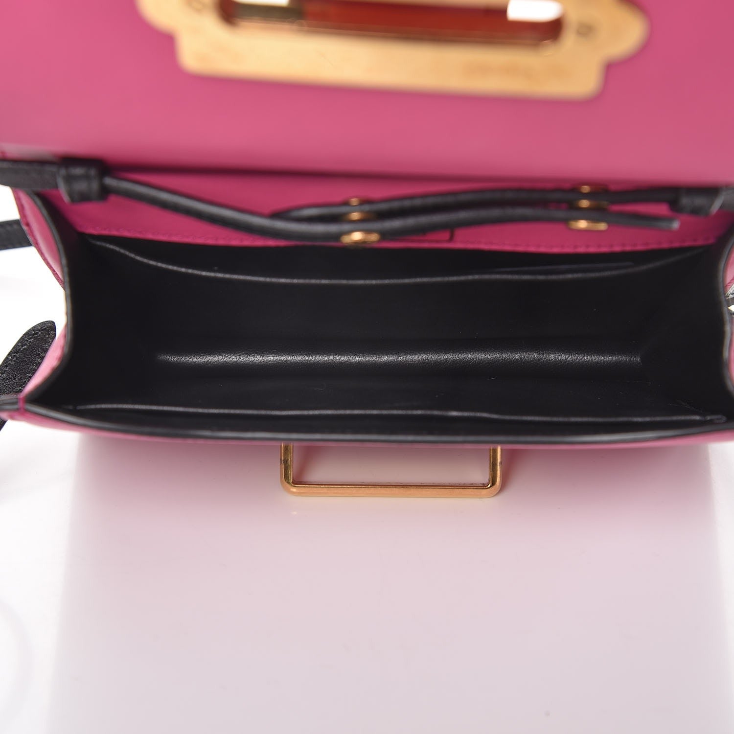 Prada City Calf Saffiano Astrology Cahier Bag Fuxia Black 5 of 7