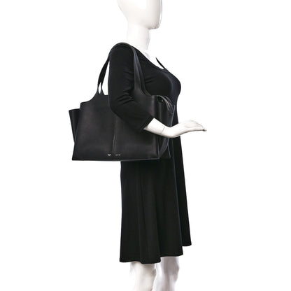 Celine Baby Grained Calfskin Medium Tri-Fold Bag Black 2 of 9