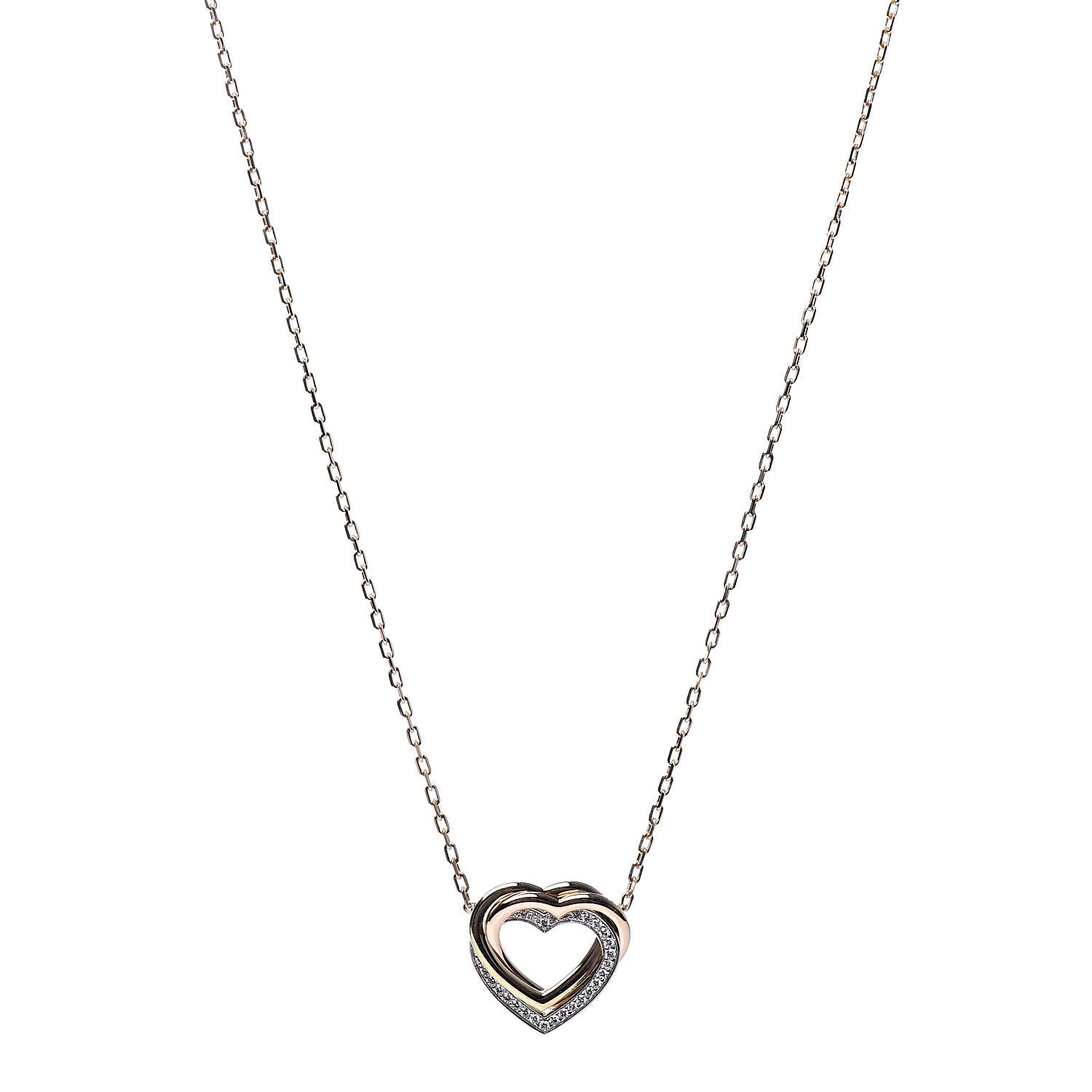 Cartier 18K Pink Yellow White Gold Diamond Trinity Heart Pendant Necklace 1 of 6