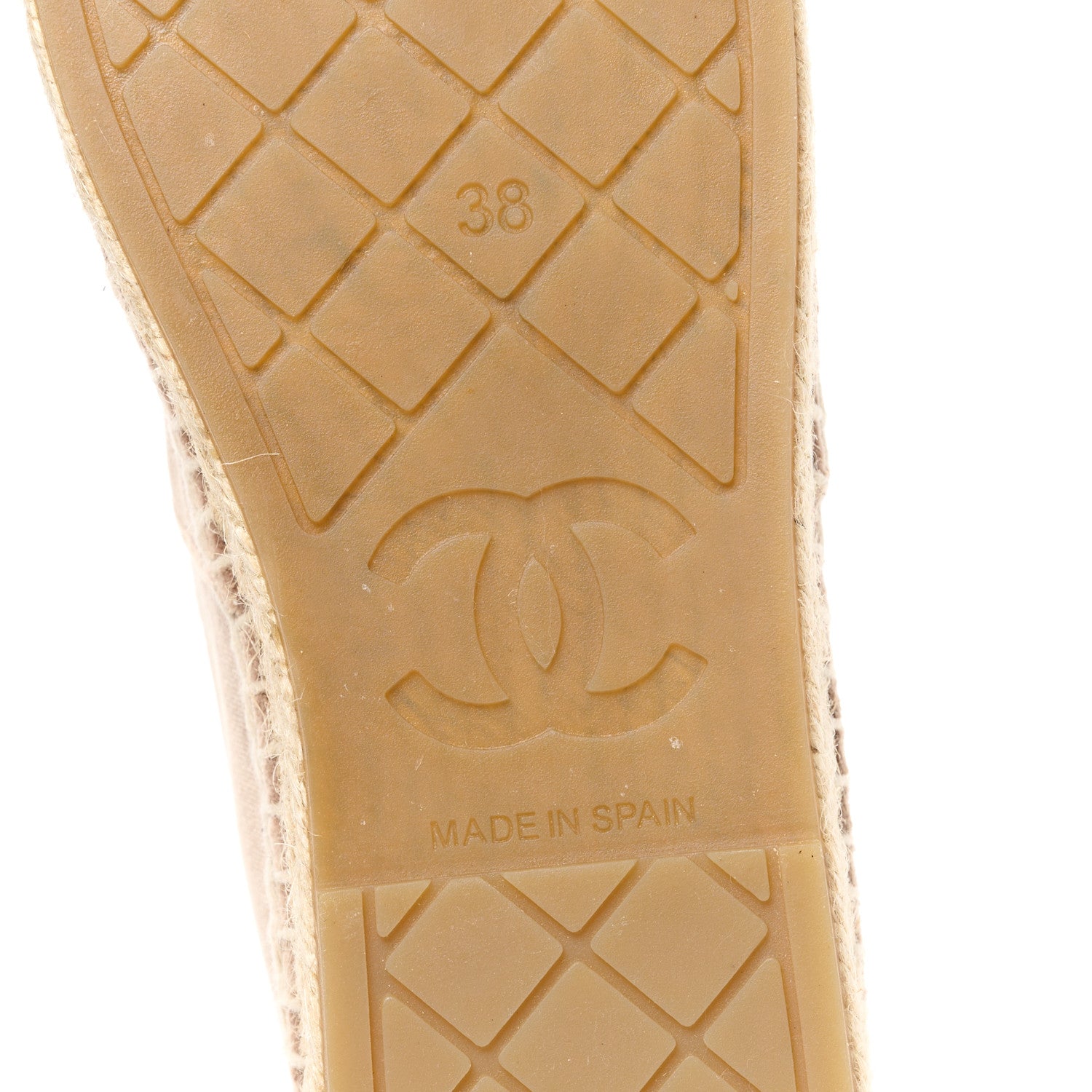 Chanel Velvet Logo Espadrilles 38 Beige Black 6 of 9