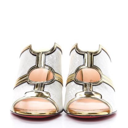 Christian Louboutin Specchio Patent Interior 85 Slide Sandals 40 Latte 2 of 13