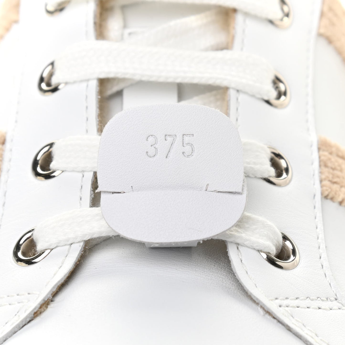 Calfskin Woolskin Dare Sneakers 37.5 White Ecru