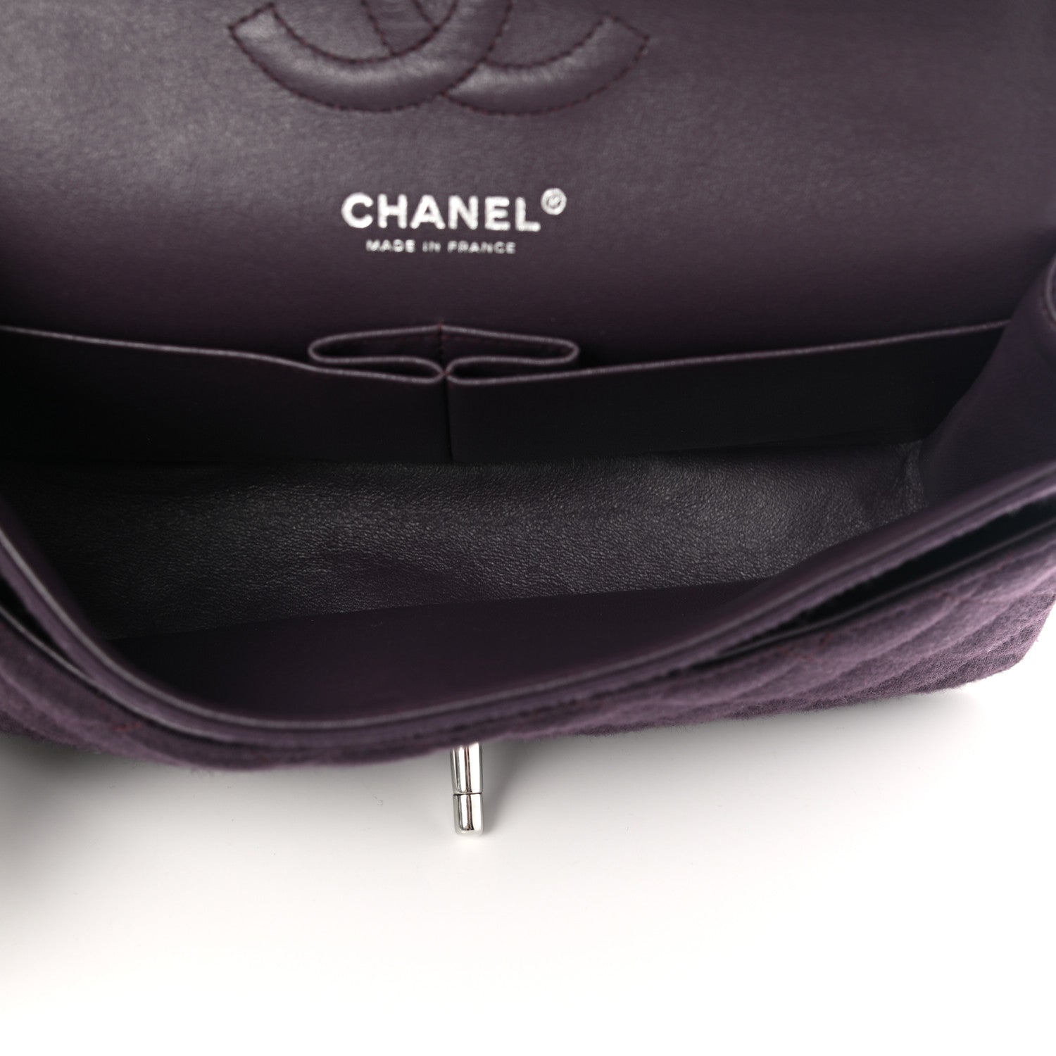 Chanel Jersey Quilted Medium Double Flap Purple 5 of 11