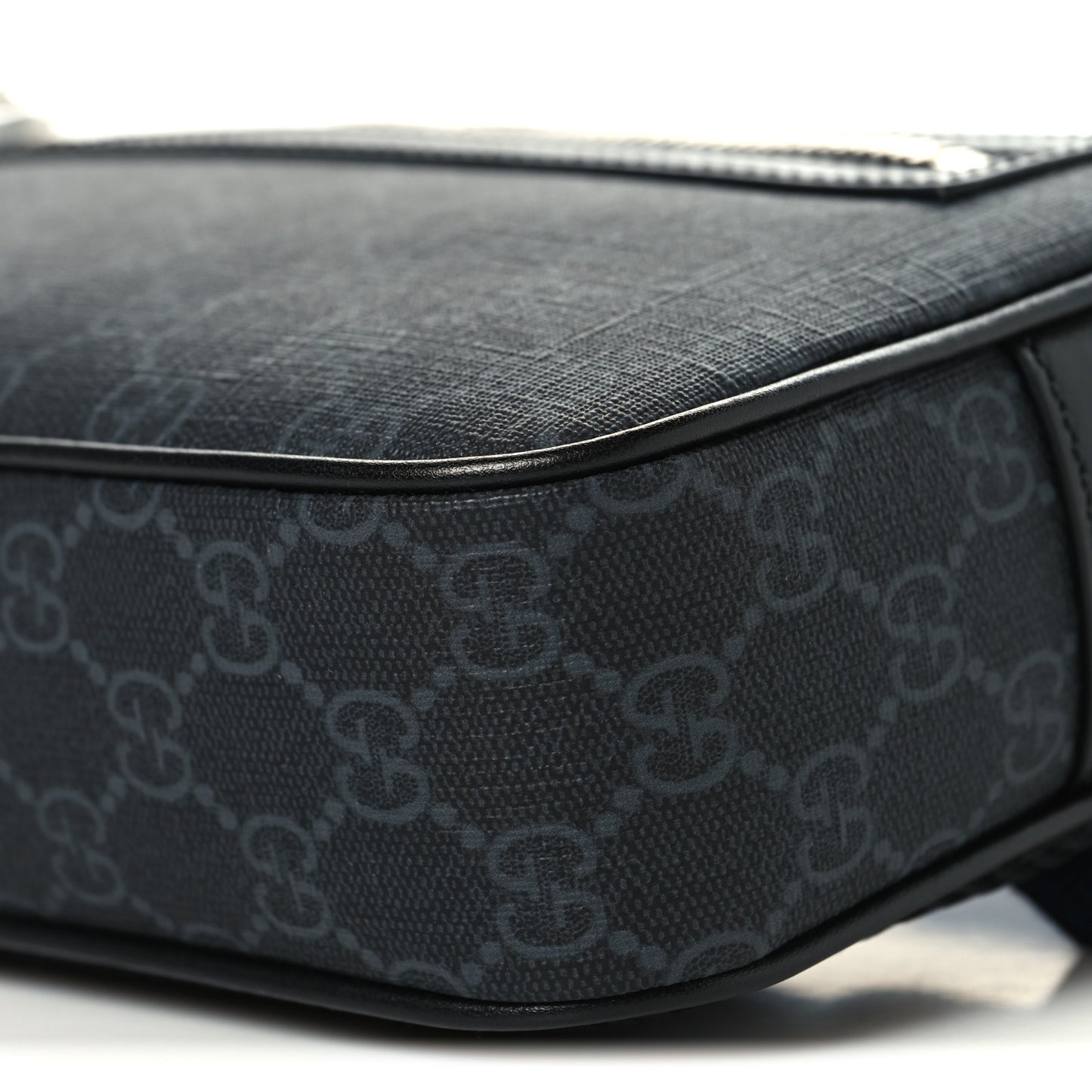 Soft GG Supreme Monogram Web Belt Bag Black Grey