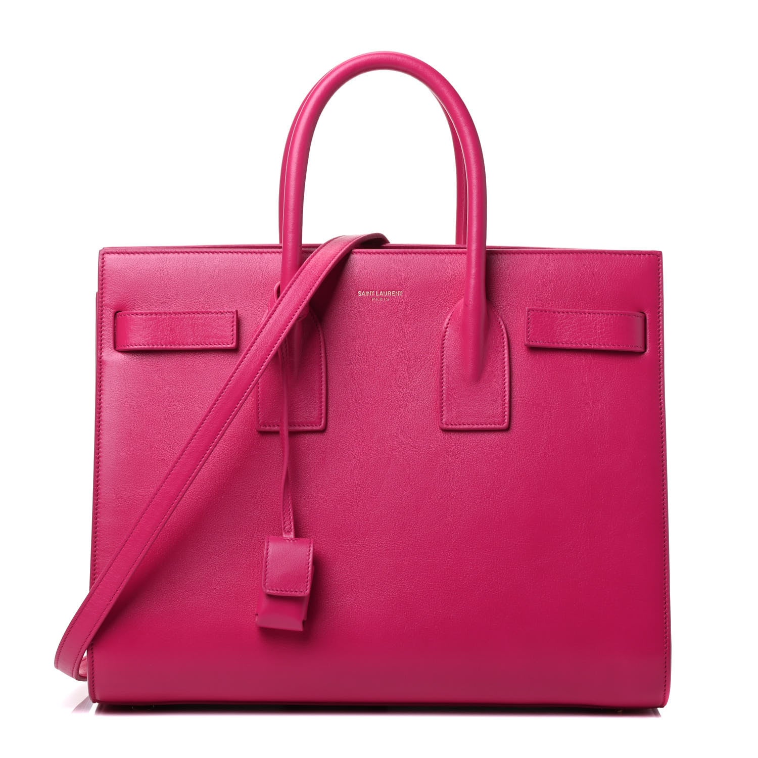 Saint Laurent Calfskin Small Sac De Jour Lipstick Fuchsia 1 of 4