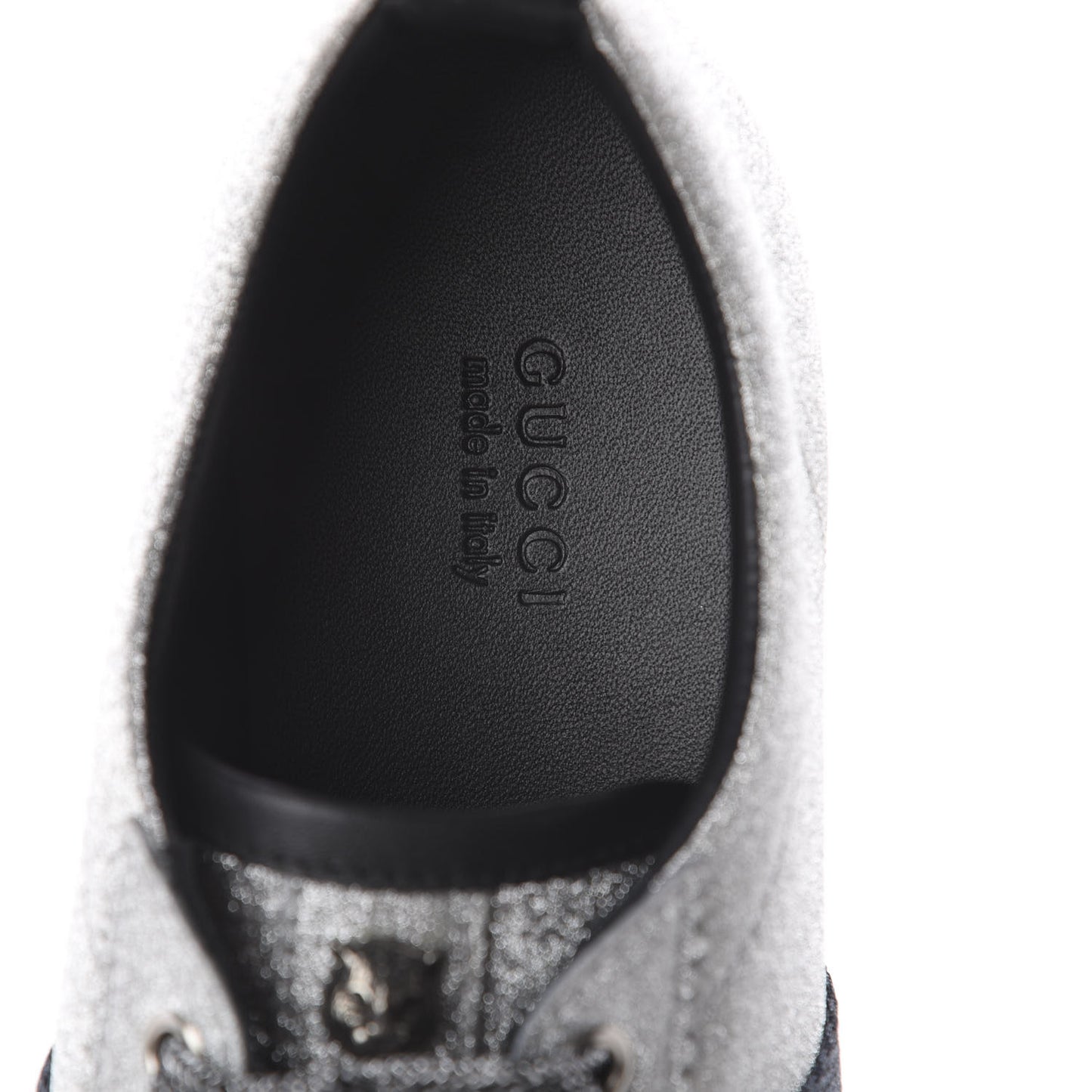 Glitter Fabric Studded Web Sneakers 39 Silver