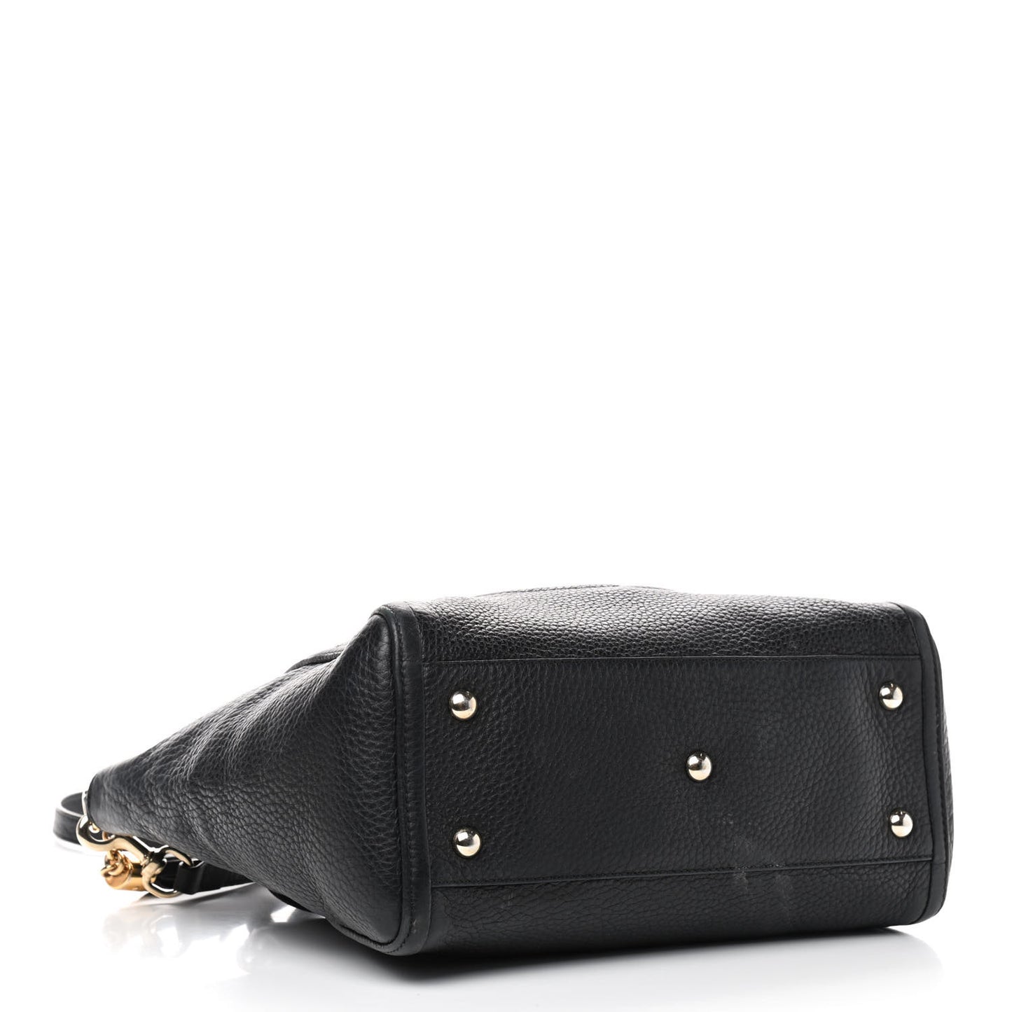 Pebbled Calfskin Small Soho Top Handle Bag Black