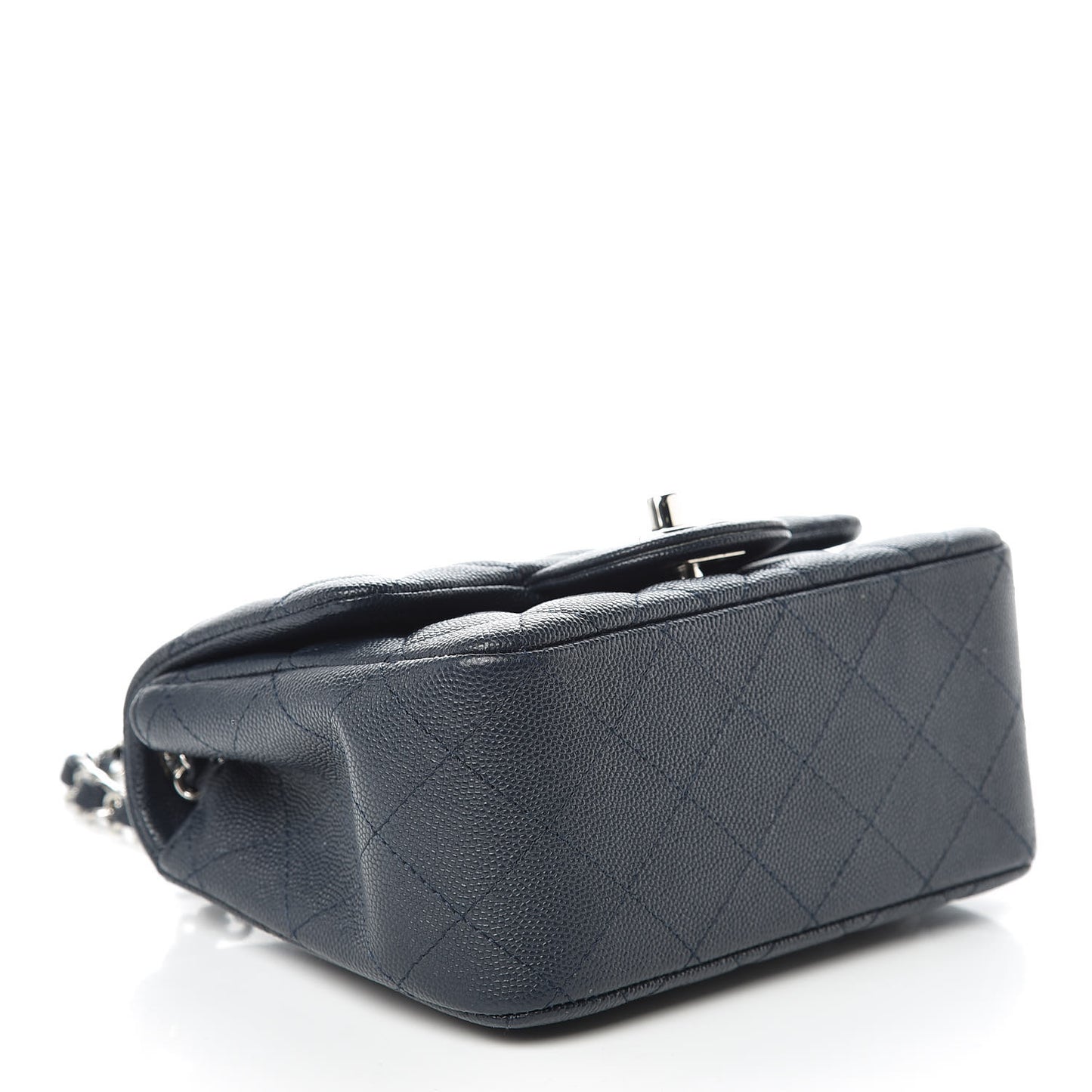 Caviar Quilted Mini Square Flap Navy