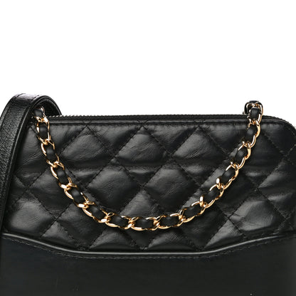 Chanel Aged Calfskin Quilted Small Gabrielle Clutch With Chain Black 9 of 14