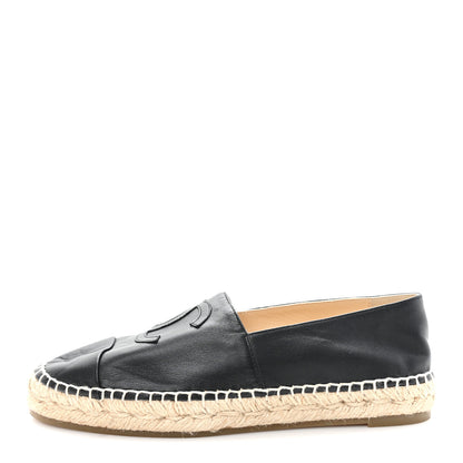 Chanel Lambskin CC Espadrilles 39 Black 1 of 11