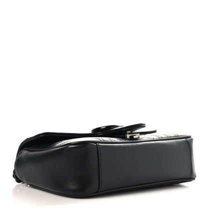 Gucci Calfskin Matelasse Monochrome Mini GG Marmont Shoulder Bag Black 4 of 11