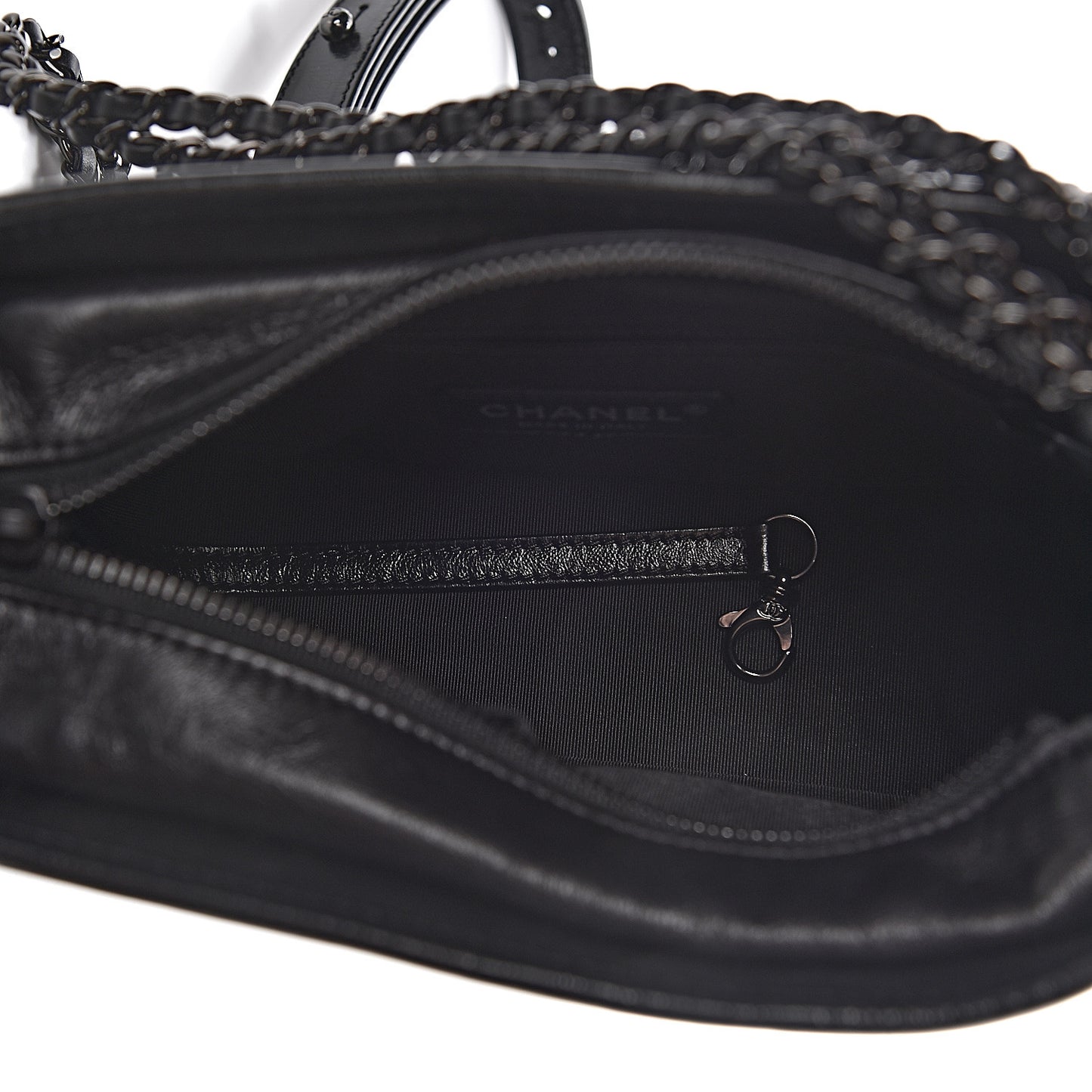 Aged Calfskin Chevron Quilted Small Gabrielle Hobo So Black