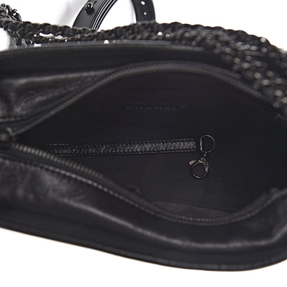 Chanel Aged Calfskin Chevron Quilted Small Gabrielle Hobo So Black 5 of 10