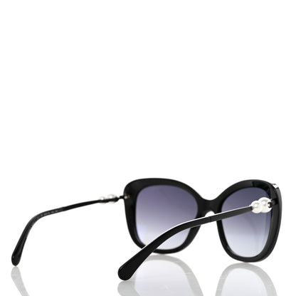Chanel Acetate Butterfly Winter Pearl Sunglasses 5339-H Black 4 of 8