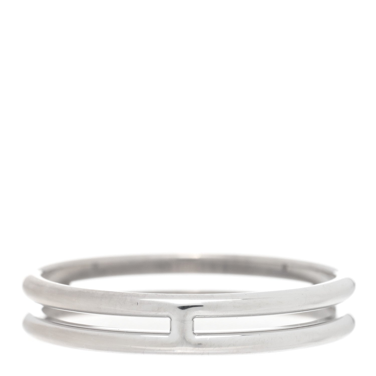 Hermes 18K White Gold Ariane Wedding Band Ring 56 7.5 3 of 5