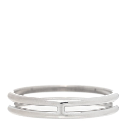 Hermes 18K White Gold Ariane Wedding Band Ring 56 7.5 3 of 5