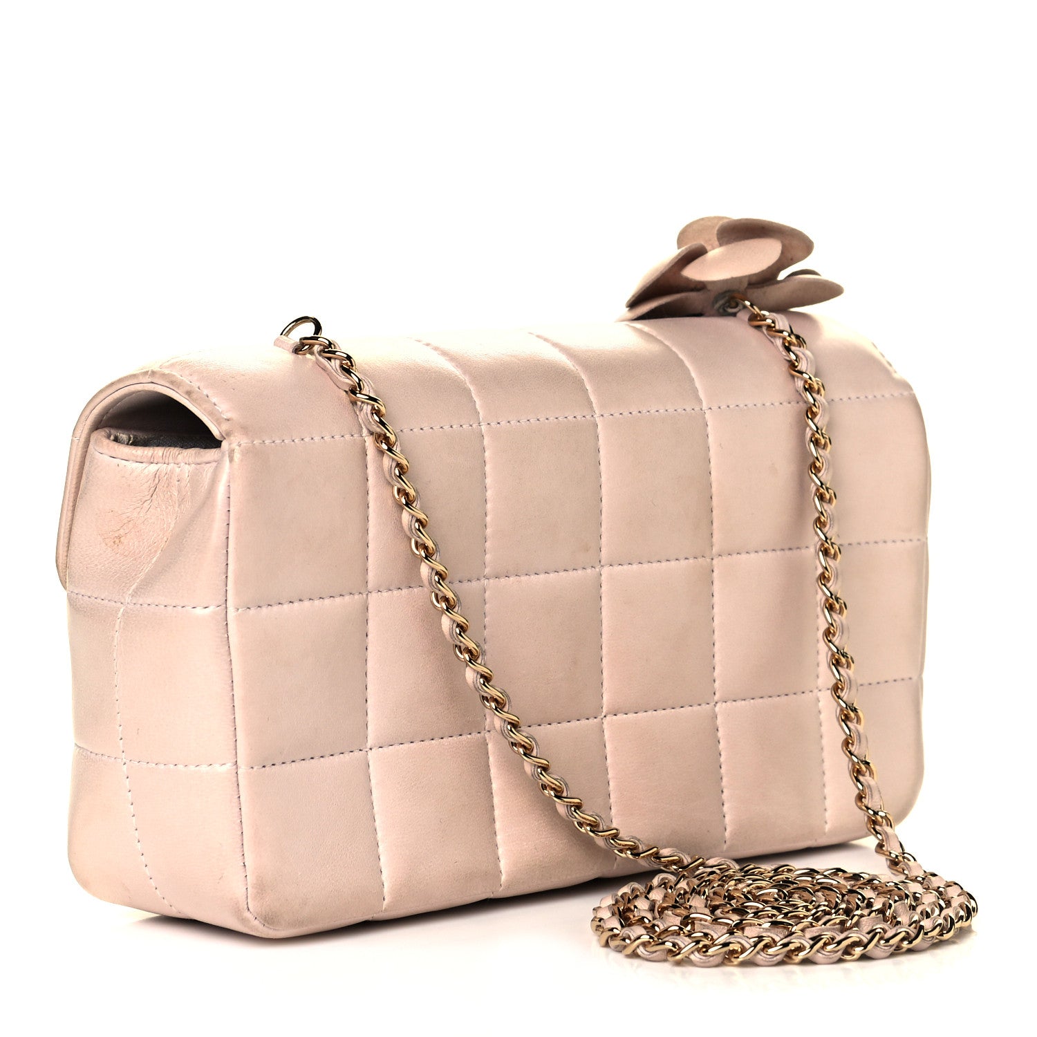 Chanel Lambskin Quilted Mini Chocolate Bar Camellia Flap Pink 2 of 15