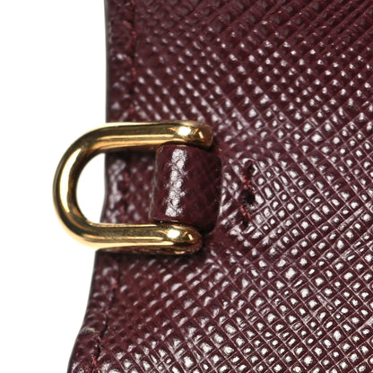 Prada Saffiano Metal Triangle Logo Mini Bag Bordeaux 7 of 10