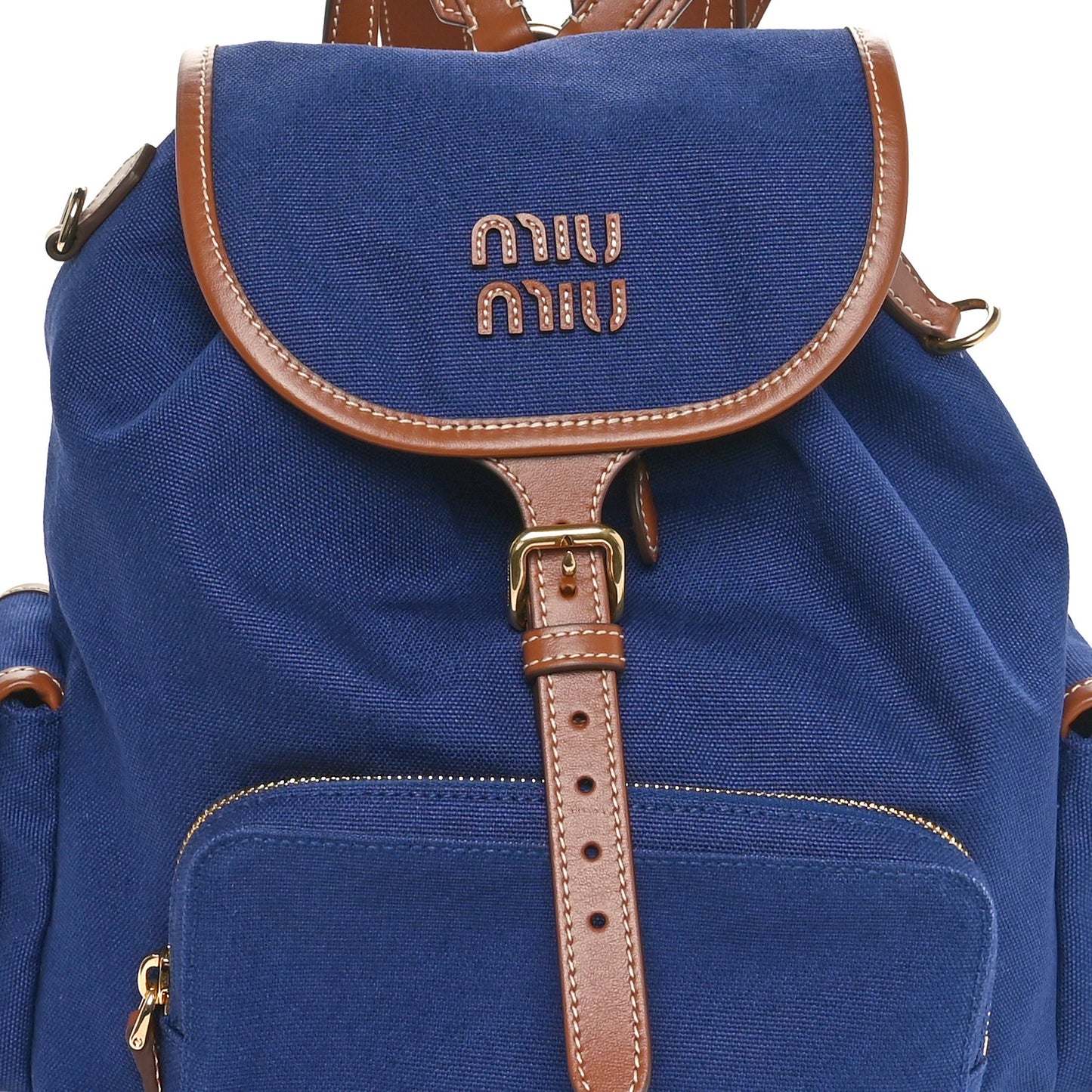 Canapa Soft Calfskin Backpack Bluette Brandy