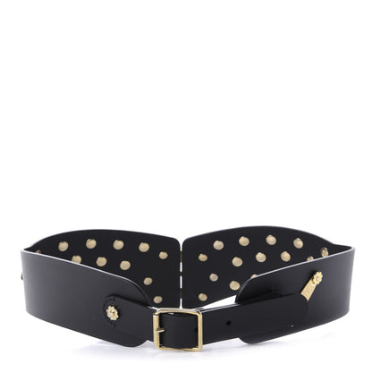 Gucci Calfskin Studded Torchon GG Marmont Selleria Belt 80 32 Black Multicolor 2 of 3