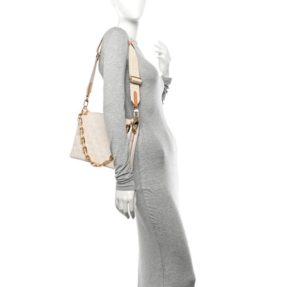 Louis Vuitton Lambskin Embossed Monogram Coussin PM Beige Cream 2 of 10