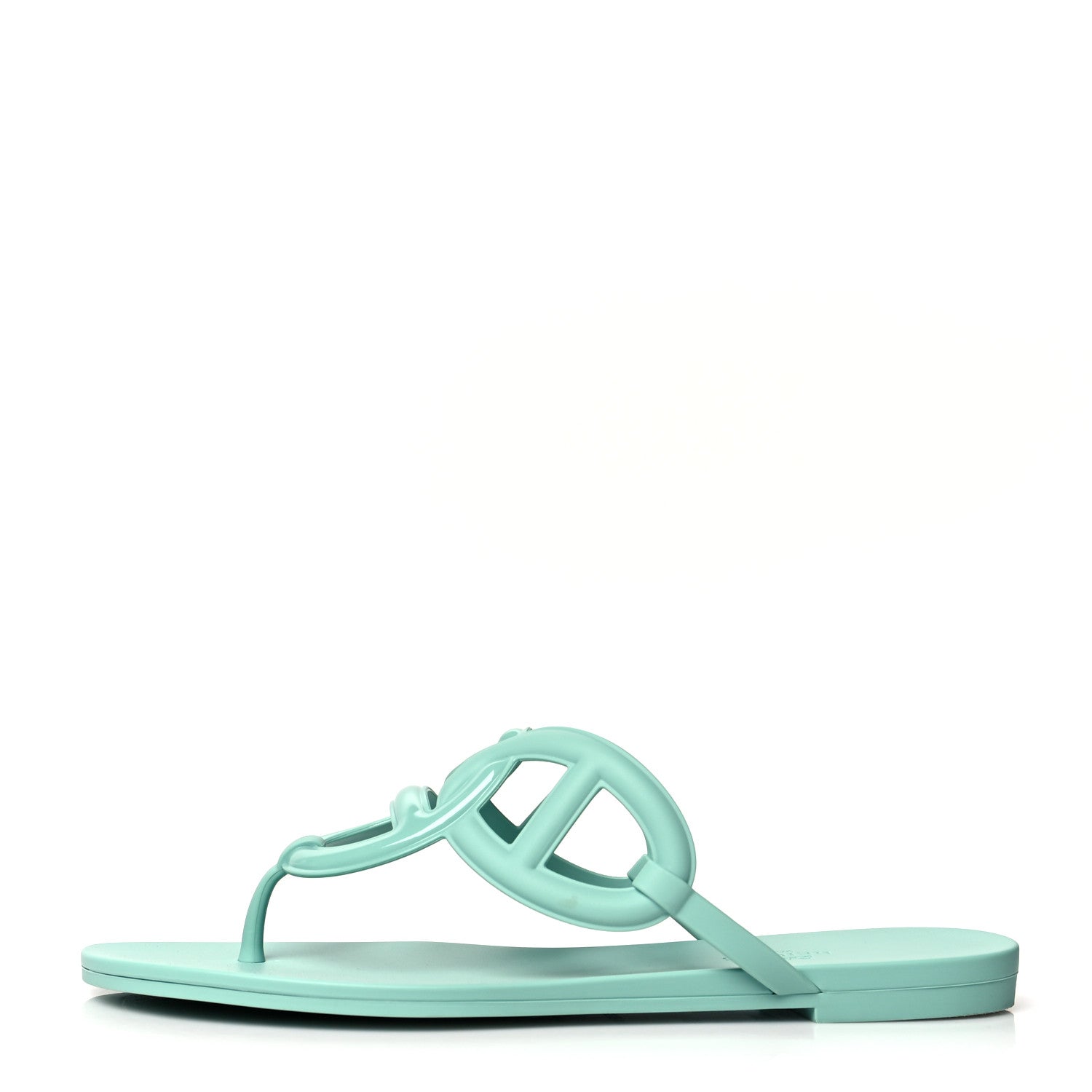 Hermes Rubber Womens Egerie Sandals 39 Vert Embrun 1 of 9