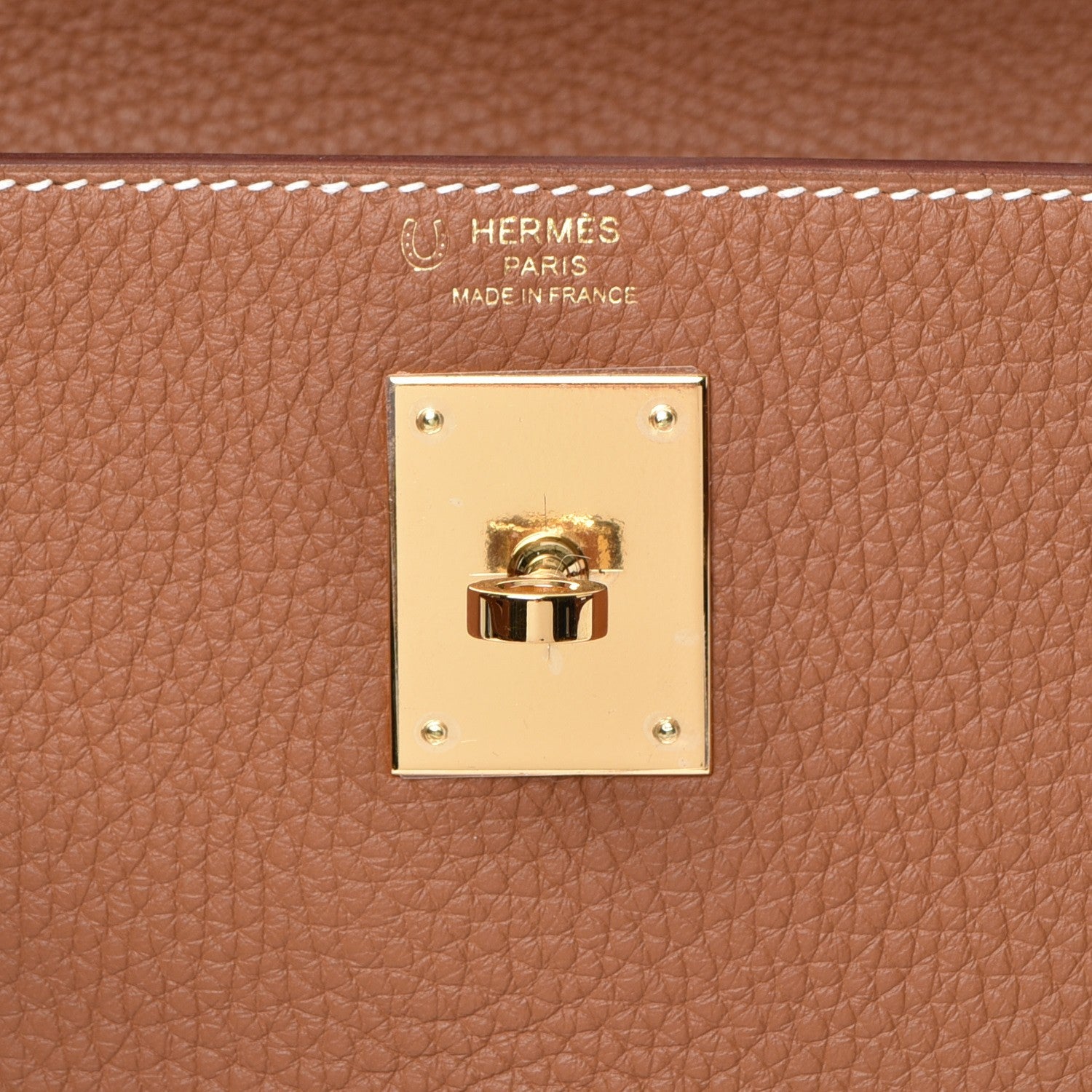 Hermes Taurillon Clemence Retourne Horseshoe Kelly 28 Gold 20 of 40