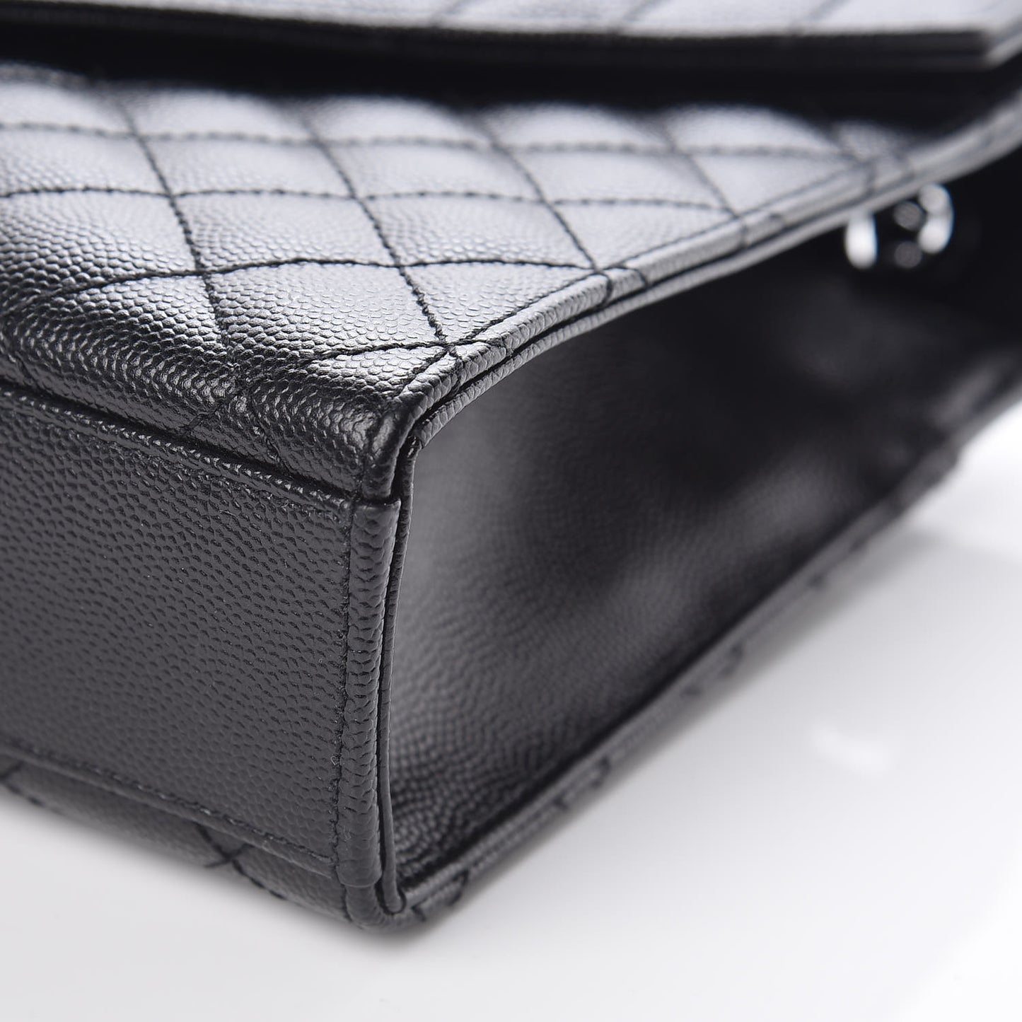 Grain De Poudre Textured Mixed Matelasse Triquilt Medium Monogram Satchel Black