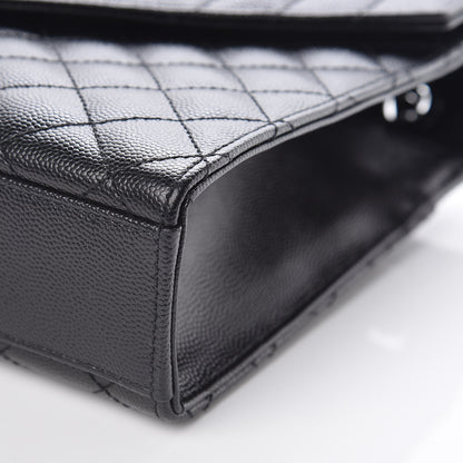 Saint Laurent Grain De Poudre Textured Mixed Matelasse Triquilt Medium Monogram Satchel Black 12 of 12