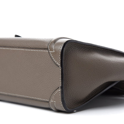 Celine Drummed Calfskin Nano Luggage Souris 8 of 20