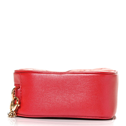 Louis Vuitton Lambskin Embossed Monogram Fall In Love Sac Coeur Heart Chain Bag Lipstick Red 4 of 10