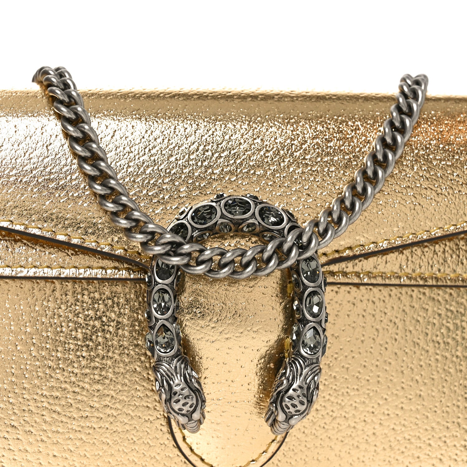 Gucci Metallic Calfskin Super Mini Dionysus Shoulder Bag Gold 7 of 10