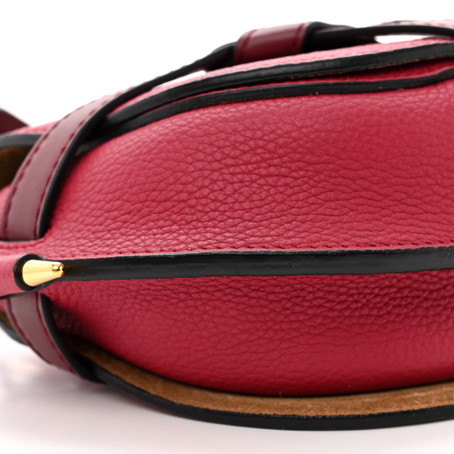 Grained Calfskin Mini Gate Crossbody Bag Raspberry Wine